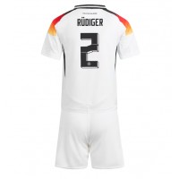 Camiseta Alemania Antonio Rudiger #2 Primera Equipación Replica Eurocopa 2024 para niños mangas cortas (+ Pantalones cortos)